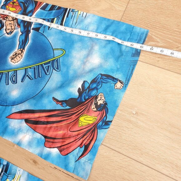 SUPERMAN Daily Planet Gotham DC Comics Window Valance BRIGHT Set Lot Of 2 83x16 - Picture 12 of 13